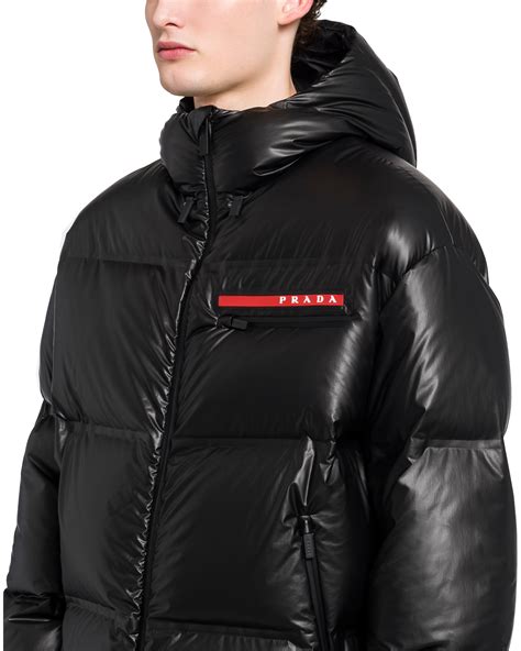 prada hooded puffer jacket